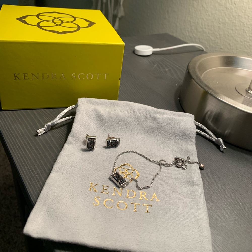 Kendra Scott Silver Multicolor Drusy Set